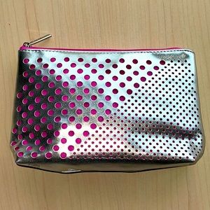 Metallic Silver Cosmetic Travel Bag